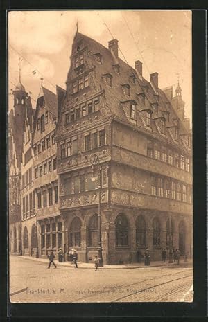 Bild des Verkufers fr Ansichtskarte Alt-Frankfurt, Haus Frauenstein mit Rmer-Fassade zum Verkauf von Bartko-Reher