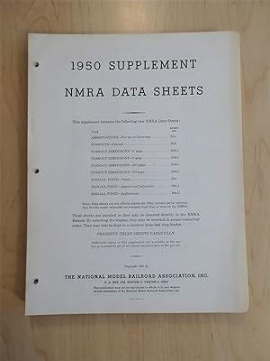 NMRA [ National Model Railroad Association ] Data Sheets including 1950-1954 Supplements