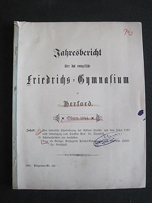 Jahresbericht über das evangelische Friedrichs - Gymnasium zu Herford für das Schuljahr 1893 - 94.