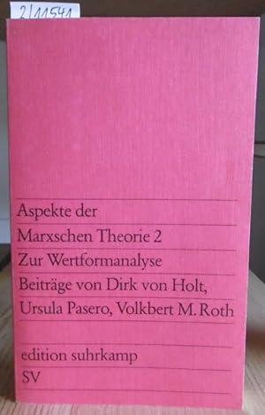 Bild des Verkufers fr Aspekte der Marxschen Theorie 2: Zur Wertformanalyse. zum Verkauf von Versandantiquariat Trffelschwein