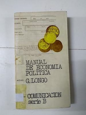 Imagen del vendedor de Manual de economa poltica a la venta por Libros Ambig