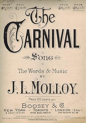 Imagen del vendedor de The Carnival Song - Vintage Sheet Music a la venta por ! Turtle Creek Books  !