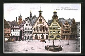 Bild des Verkufers fr Ansichtskarte Alt-Frankfurt, Rmer mit Gerechtigkeitsbrunnen zum Verkauf von Bartko-Reher
