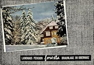 Bild des Verkufers fr Ansichtskarte / Postkarte Braunlage im Oberharz, Landhaus Pension Foresta, Am Jermerstein 1, Winter - Inh. Schirm zum Verkauf von akpool GmbH