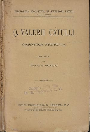 Image du vendeur pour Carmina Selecta mis en vente par Biblioteca di Babele