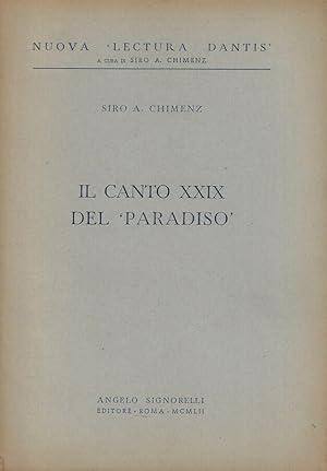 Seller image for Il canto XXIX del Paradiso for sale by Biblioteca di Babele