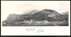 Klapp-Ansichtskarte Oberdrauburg, Gesamtansicht mit Trögerwand und Scharnik