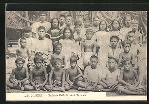 Ansichtskarte Tarawa / Iles Gilbert, Entfants Catholiques, australische Volkstypen