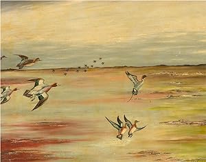 H. Welsh - Contemporary Oil, Ducks Taking Off