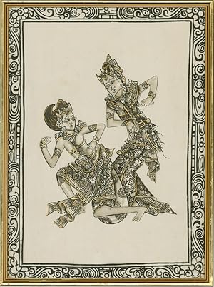 20th Century India Ink - Dancing Deities