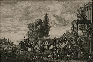 Wachsmuth after Wouwerman - 18th Century Engraving, Le Boufon des Chasseurs