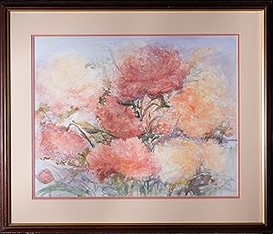 J. Dyer - 20th Century Watercolour, Pink Flowers