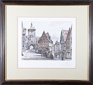 Heiner Kramer - 19th Century Etching, Plonlein, Rothenburg