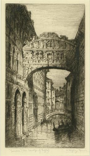 James Alphege Brewer (1881-1946) - Etching, The Bridge of Sighs, Venice