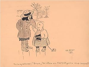 Group of Five Early 20th Century Pen and Ink Drawings - Comedic Scenes