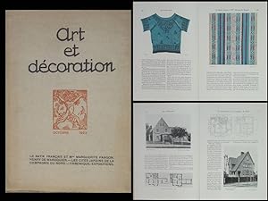 ART ET DECORATION -OCTOBRE 1922- BATIK, PANGON, CITE JARDIN COMPAGNIE DU NORD