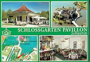 AK - Deutschland - Schwerin - Schlossgarten Pavillon ; Farbkarte mit 4 Minibildern - unbeschrieben