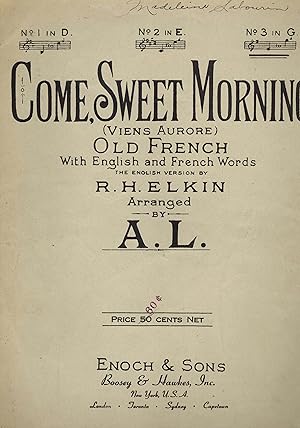 Come Sweet Morning ( Viens Aurore ) - Vintage Sheet Music