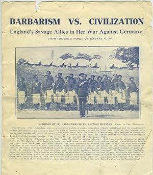 Barbarism Vs. Civilization. England's Savage Allies in Her War Against Germany, broadsheet