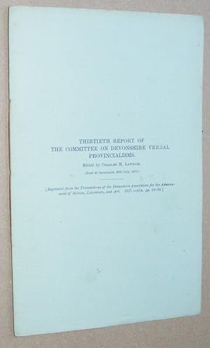 Thirtieth Report of the Committee on Devonshire Verbal Provincialisms