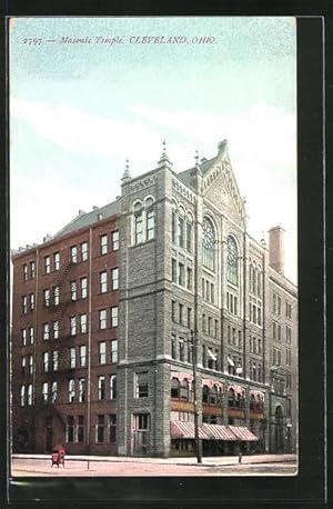 Postcard Cleveland, OH, Masonic Temple, Freimaurer Tempel