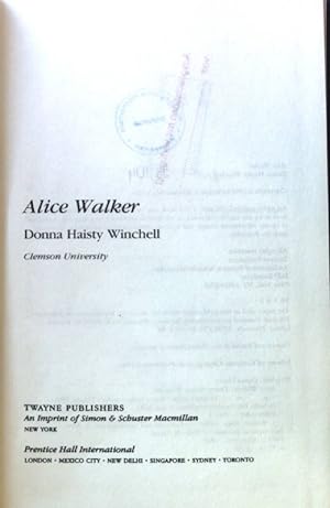 Image du vendeur pour Alice Walker mis en vente par books4less (Versandantiquariat Petra Gros GmbH & Co. KG)