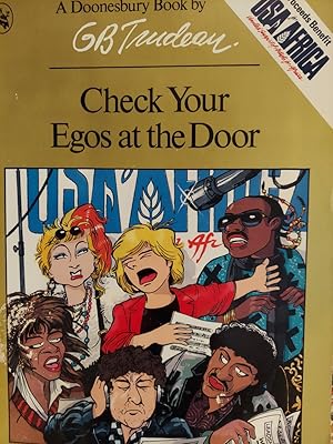 Imagen del vendedor de Check Your Egos at the Door (A Doonesbury Book) a la venta por The Book House, Inc.  - St. Louis