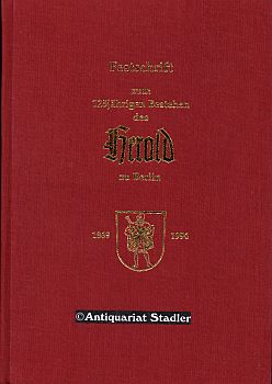 Seller image for Festschrift zum 125jhrigen Bestehen des Herold zu Berlin. 1869-1994. Herold-Studien, Band 4. for sale by Antiquariat im Kloster