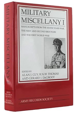 Seller image for MILITARY MISCELLANY 1: Manuscripts from the Seven Years War, the First and Second Sikh Wars and the First world War for sale by Kay Craddock - Antiquarian Bookseller