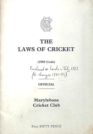 Bild des Verkufers fr The Laws of Cricket (1980 Code) Official zum Verkauf von M Godding Books Ltd