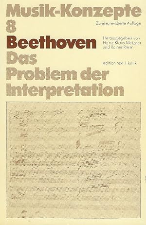 Imagen del vendedor de Beethoven. Das Problem der Interpretation a la venta por Antiquariat Lcke, Einzelunternehmung