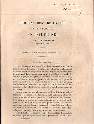 Imagen del vendedor de Du commencement de l'annee et de l'indiction en Dauphine.Extrait du bulletin historique et philologique a la venta por JP Livres