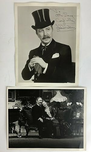TWO HOWARD LINDSAY AND DOROTHY STICKNEY "LIFE WITH FATHER" PHOTOGRAPHS [INSCRIBED]