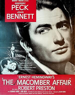 ERNEST HEMINGWAY'S "THE MACOMBER AFFAIR." Original print advertisement for the 1947 Movie Starrin...