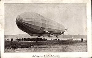 Ansichtskarte / Postkarte Aufstieg eines Zeppelin Luftschiffes, LZ 10 Schwaben