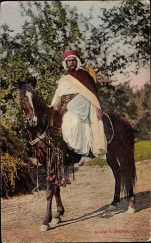 Bild des Verkufers fr Ansichtskarte / Postkarte Arabe a Cheval, Araber auf einem Pferd, Maghreb zum Verkauf von akpool GmbH