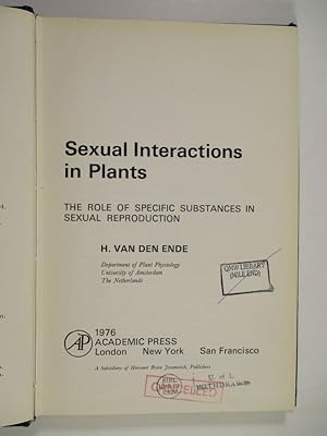 Imagen del vendedor de Sexual Interactions in Plants. The role of specific substances in sexual Reproduction. a la venta por Antiquariat Bookfarm