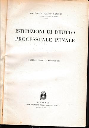 Istituzioni di diritto processuale penale