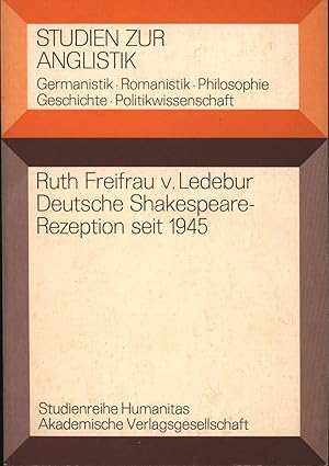 Seller image for Deutsche Shakespeare-Rezeption seit 1945,Studienreihe Humanitas for sale by Antiquariat Kastanienhof
