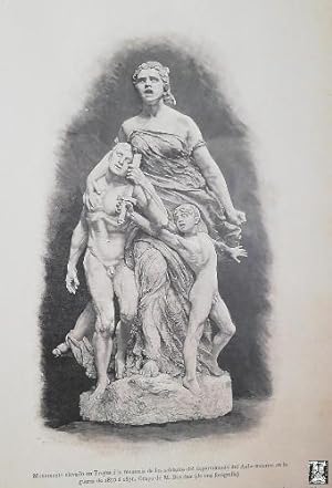 Antiguo Grabado- Antique Engraving: Monumento a la memoria de los soldados de Aube. Troyes. M. Bo...