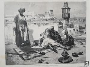 Antiguo Grabado- Antique Engraving: Muerte de Gul-Baba, cuadro de F Eisenhut 1890