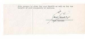 TYPED CLOSE OF A DOCUMENT SIGNED by the American Producer and Director of Broadway Musicals EARL ...