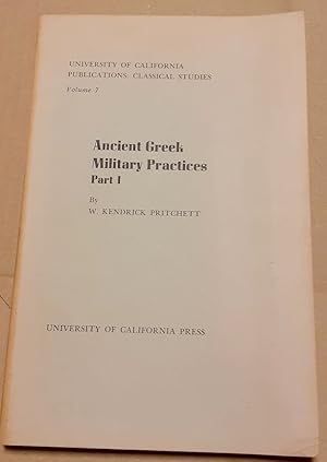 Image du vendeur pour Ancient Greek Military Practices. Part I mis en vente par Calepinus, la librairie latin-grec