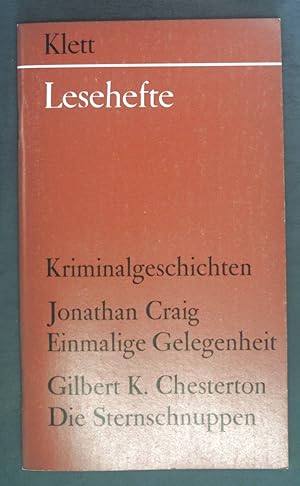 Bild des Verkufers fr Lesehefte: Kriminalgeschichten; Einmalige Gelegenheit. Die Sternschnuppen. zum Verkauf von books4less (Versandantiquariat Petra Gros GmbH & Co. KG)