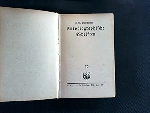 Bild des Verkufers fr Autobiographische Schriften. Smtliche Werke Teil: Abt. 2. / Bd. 11. zum Verkauf von Antiquariat Bookfarm