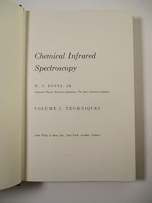 Image du vendeur pour Chemical Infrared Spectroscopy. Vol. I: Techniques. mis en vente par Antiquariat Bookfarm