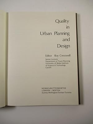 Immagine del venditore per Quality in Urban Planning and Design. venduto da Antiquariat Bookfarm