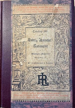 [Catalogue Antique bookshop, ca 1900] Catalogue 100, divers subjects as format in 8o, Ludwig Rose...