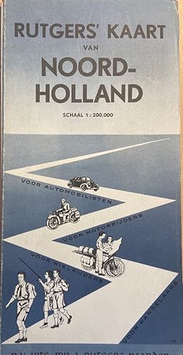 [Cartography, Noord-Holland] Rutgers'Kaart van Noord Holland, schaal 1: 200.000, voor automobilis...