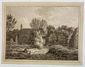 [Antique etching and aquatint, 1769-1805] Landschap bij Bloemendaal, ets en aquatint, 1769-1805, ...